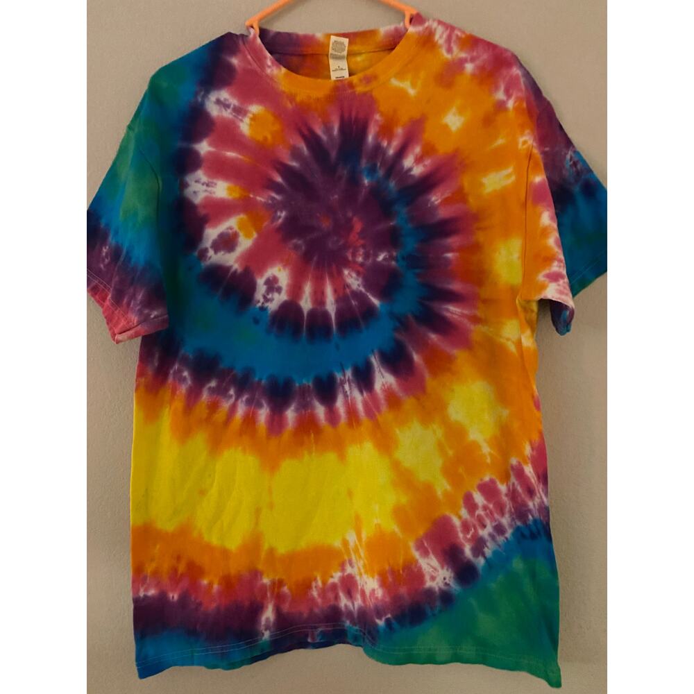 Rainbow Spiral Tie Dye T-Shirt New Size Large L